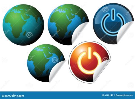 Labels With Earth Globe Stock Vector Illustration Of Promotion 6178141