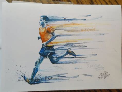 Runner Watercolor Art Print 5x7 Card Of Man By Shicksart On Etsy