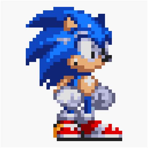Sonic Pixel Art X Grid