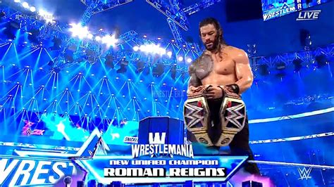 Roman Reigns Vs Brock Lesnar Title Unification Match Wrestlemania