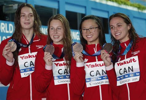 Canada Wins Bronze In Womens 4x100 Metre Swimming Relay To End Best