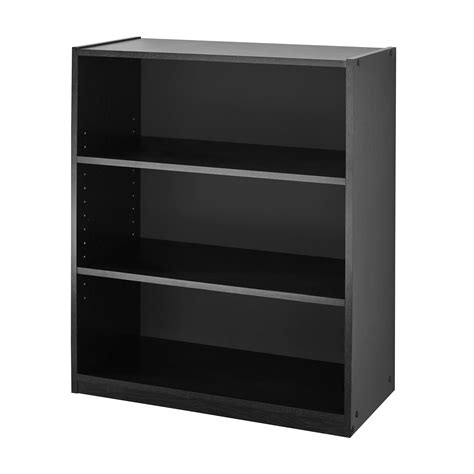 Mainstays 31 3 Shelf Bookcase With Adjustable Shelves True Black Oak