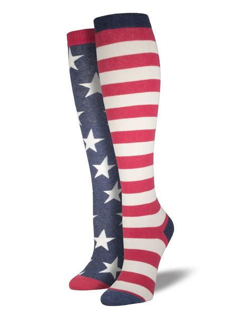 Womens American Flag Knee High Socks Knee High Socks American Flag Socks Knee Socks