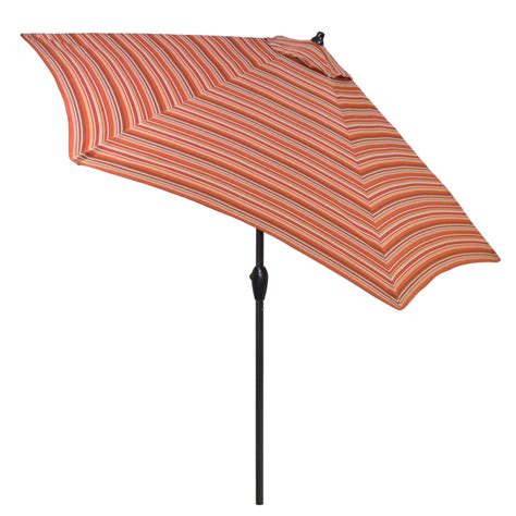 Plantation Patterns 9 ft. Aluminum Patio Umbrella in Dragonfruit Stripe