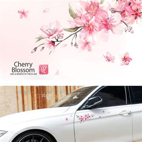cherry blossom floral stickers love pink auto vinyl deca bumperl window ipad for women car