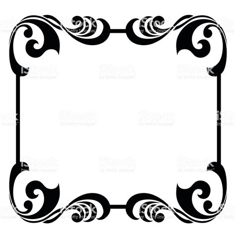 Vintage Border Frame Engraving With Retro Ornament Pattern In Antique