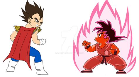Kid Goku Kaioken Vs Kid Vegeta By Pabex On Deviantart