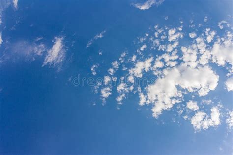 Landscape With Blue Sky And Altocumulus White Clouds Stock Image