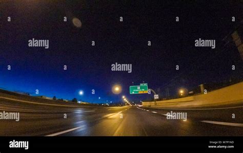 Interstate Highway At Night Free Hd Wallpapers