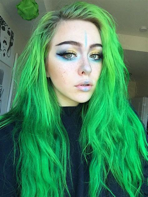 Pin By Mallory Brown On Magical Hair Colors Green Hair Neon Green Hair Green Hair Colors