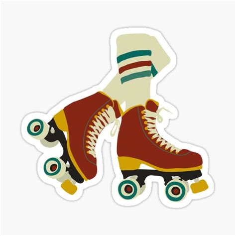 Retro Roller Skates Sticker By Catieebee Redbubble