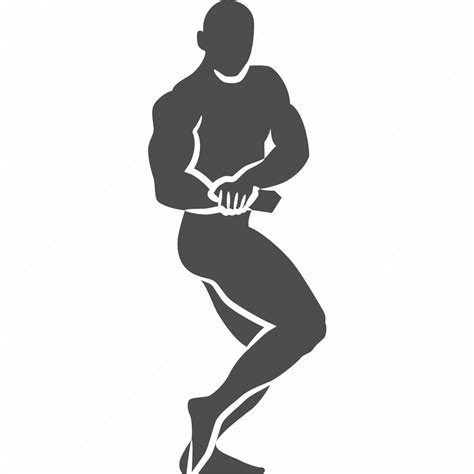 Bodybuilder Bodybuilding Fitness Gym Pose Side Sport Icon