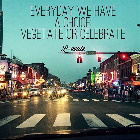 Everyday We Have A Choice Vegetate Or Celebrate L Evate Everyday