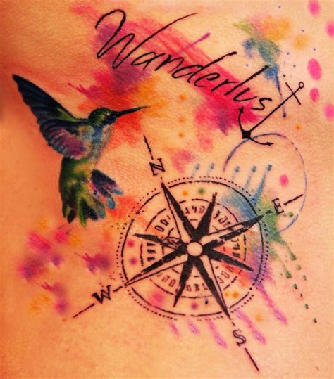 Tattoos By Captain Bret — Watercolor Tattoo Compass Rose Tattoo By