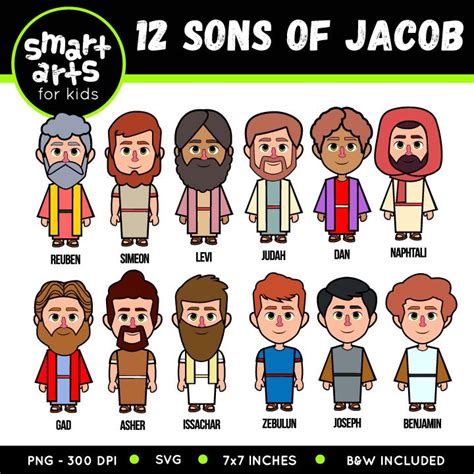 12 Sons Of Jacob Clip Art Educational Clip Arts