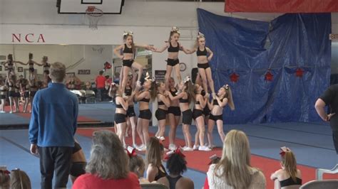 Cheerleaders Show Off Their Skills In The North Central Athletics