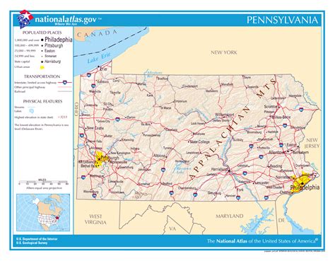 Pennsylvania State Map With Cities And Towns United States Map
