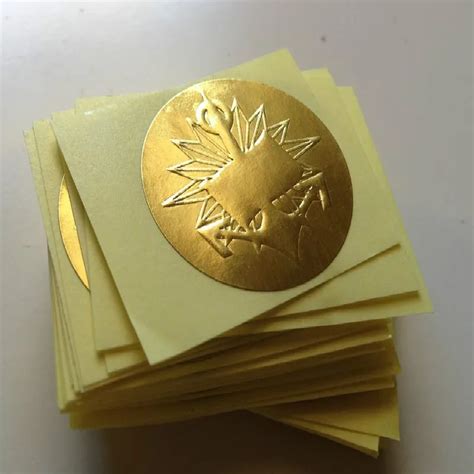 Self Adhesive Golde Foil Label Embossed Foil Seals Gold Foil Sticker