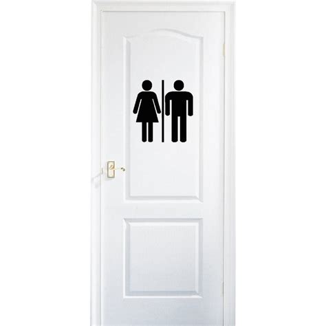 Restroom Door Decal Bathroom Sign Unisex Door Sticker Wc Toilet Symbol Vinyl Stickers Washroom