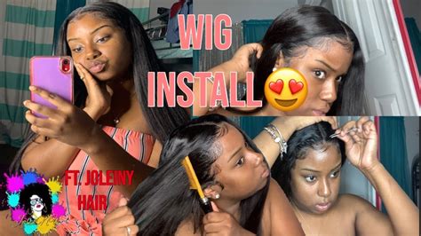 installing frontal wig joleiny hair youtube