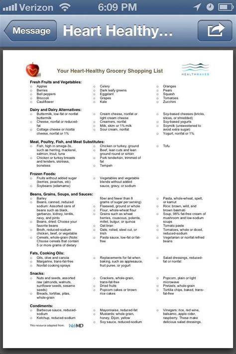 Printable List Of Low Cholesterol Foods