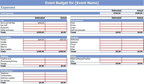 Excel Monthly Budget Template —