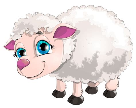 Cute White Lamb Png Clipart Picture