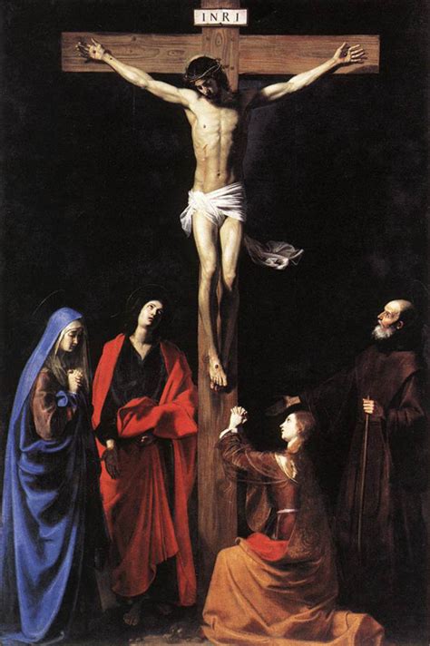Christ On The Cross With The Virgin Mary Magdalene St John And St Francis Of Paola 1628