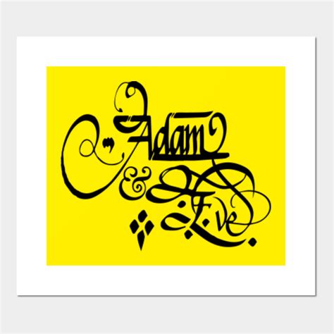Adam And Eve In Unique Beautiful Calligraphy Christian Art Posters