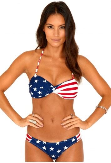 marquisa american flag bandeau bikini swimwear missguided