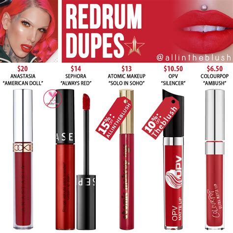 Jeffree Star Redrum Velour Liquid Lipstick Dupes All In The Blush