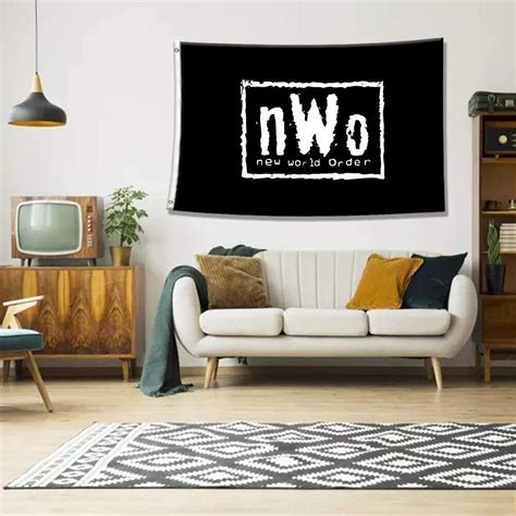 Nwo New World Order Wrestling Flag 3x5 Black Garage Banner Man Cave