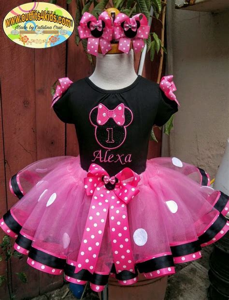 Minnie Mouse Birthday Tutu Outfit With Matching Hair Bow1st 2nd 3rd