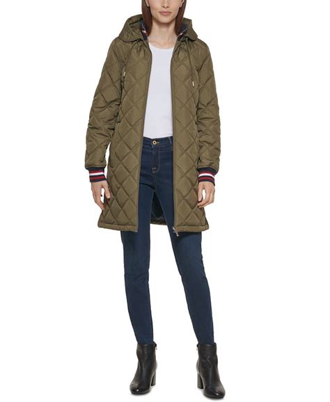 Tommy Hilfiger Womens Hooded Quilted Coat And Reviews Coats And Jackets