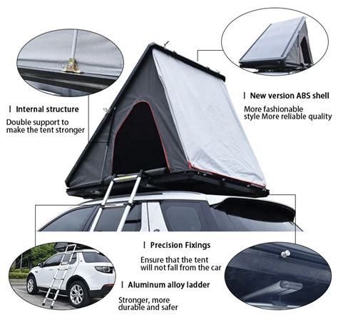 aluminum triangle clamshell hardtop roof top tent 4 person for camping car rooftop tents