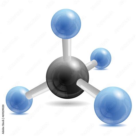 Vecteur Stock Ch4 Methane Molecule Adobe Stock