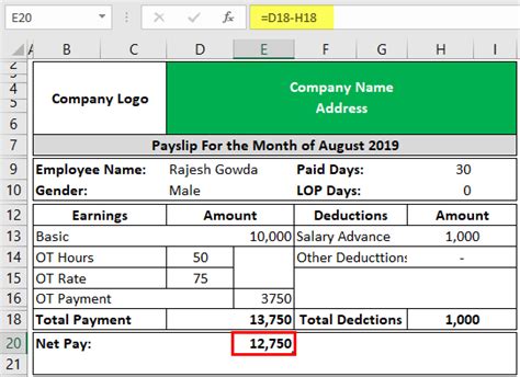 Excel pay slip template singapore. Payslip Template in Excel | Build a Free Excel Payslip Template