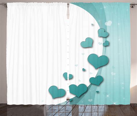 Valentines Day Romance Art Love Hearts Wedding Theme Decor Curtain 2