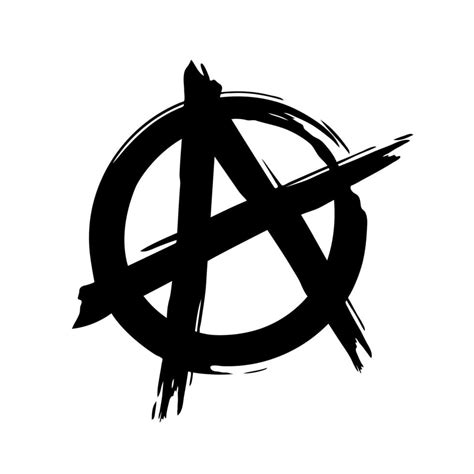 Grunge Brush Painted Anarchy Sign Isolated On A White Background