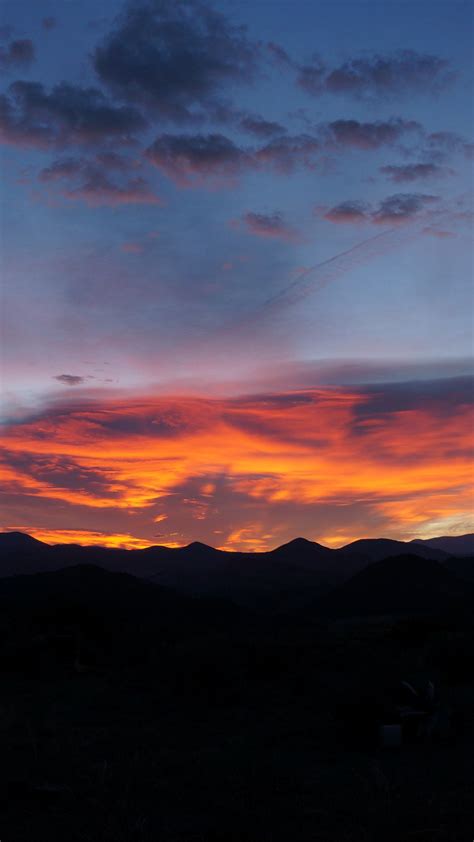 Download Wallpaper 938x1668 Sunset Mountains Dusk Dark Landscape