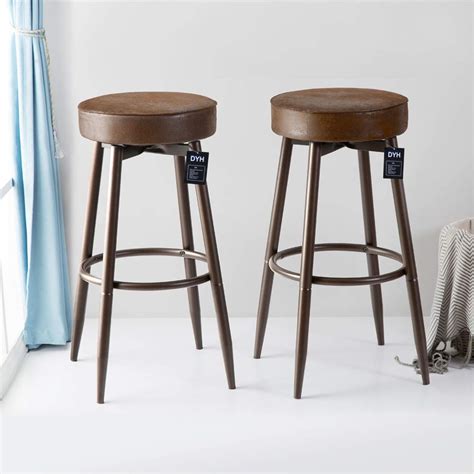 Our bold chairs are perfect for bringing splashes of colour and patterns into your dining areas! DYH Metal Bar Stools Set of 2, Swivel Chocolate Kitchen ...