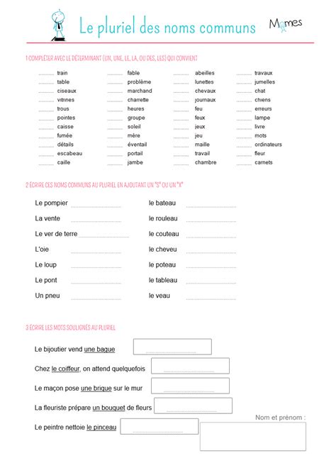 Imprimez ces exercices afin de vous entraîner à bien orthographier le