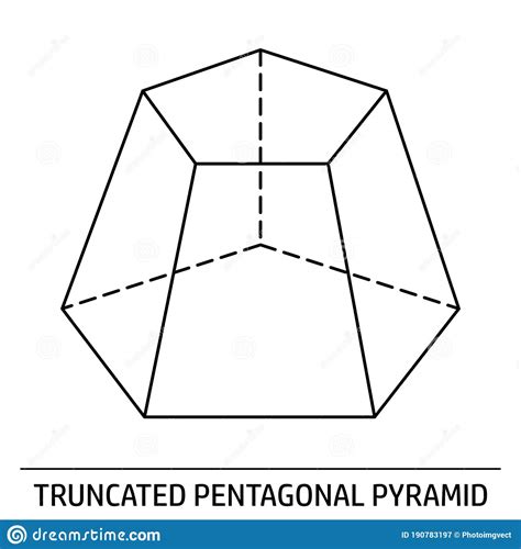 Truncated Pentagonal Pyramid Outline Icon Stock