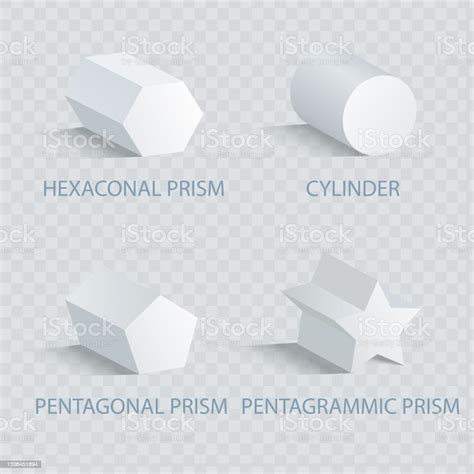 Hexagonal Prism And Cylinder Vector Illustration Stock Illustration