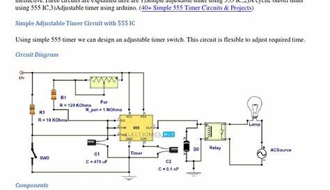 on off timer relay circuit diagram