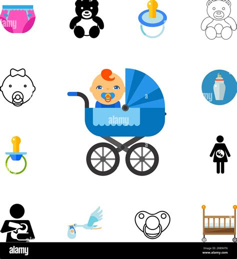 Newborn Baby Icon Set Stock Vector Image And Art Alamy