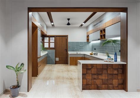 Ahmedabad Home Green Squares Design Photos 4 Interior Design Kitchen