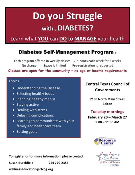 Diabetes Self Management Program Central Texas Aging Disability