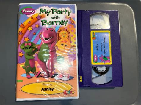 My Party With Barney Vhs Tape Starring Ashley Rare Kideo Personalized
