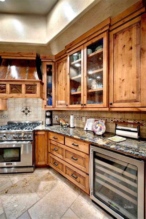 Knotty pine is a relatively soft wood, and it is highly susceptible to wear and tear over time, so to keep your cabinets in the best possible condition, you will have to refinish them every once in a while. Cabinets - Knotty Alder Kitchen #knottypinekitchencabinets ...